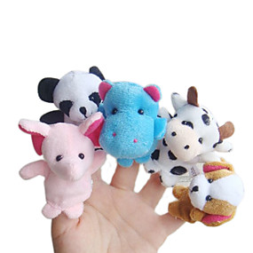 baratos Artigos de Festa-Fantoches de dedo Novidades Desenho Felpudo Para Meninos Para Meninas Brinquedos Dom 5 pcs