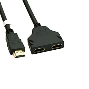 baratos Acessórios Para PC &amp; Tablet-banhado a ouro HDMI v 1.4 macho para HDMI dupla divisor adaptador feminino