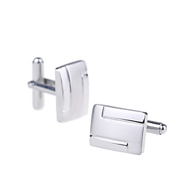 baratos Abotoaduras-Homens Botões de Punho Liga Broche Jóias Prata Para