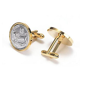 baratos Abotoaduras-Homens Botões de Punho Trabalho Casual Broche Jóias Dourado Para