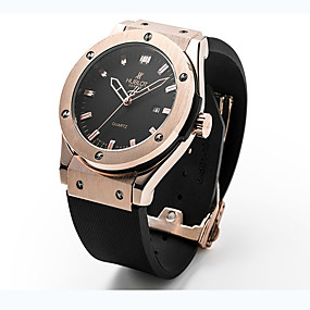 baratos Jóias &amp; Relógios-Mulheres Casal Unisexo Relógio de Moda Relógio de Pulso Quartzo Borracha Preta 30 m / Analógico Casual - Preto Prata Ouro Rose