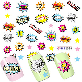 baratos Adesivos para Unhas-1 pcs Adesivo de transferência de água arte de unha Manicure e pedicure Fashion Diário