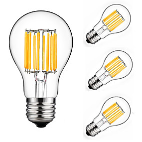 baratos Lâmpadas de LED Filamento-4pçs 10 W 900 lm E26 / E27 Lâmpadas de Filamento de LED A60(A19) 10 Contas LED COB Decorativa Branco Quente / Branco Frio 220-240 V / 4 pçs / RoHs