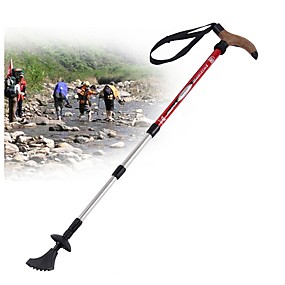 baratos Acampamento &amp; Aventura-4 Secções Bengalas de Trekking Bengalas para Caminhar Nórdicas Bengalas Multifuncionais 110 centímetros (43 polegadas) Húmido Comprimento Ajustável Sistema de Fácil Tranca Tungstênio Liga de Alúminio