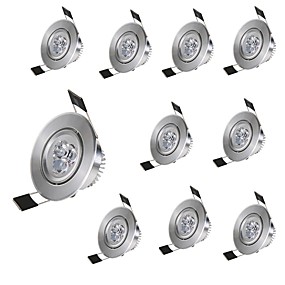 baratos Lâmpadas de LED de Embutir-10pçs 3 W 300 lm 3 Contas LED Instalação Fácil Encaixe Lâmpada de Embutir Branco Quente Branco Frio 85-265 V Lar / Escritório Quarto de Criança Sala de Estar / Jantar / RoHs / CE