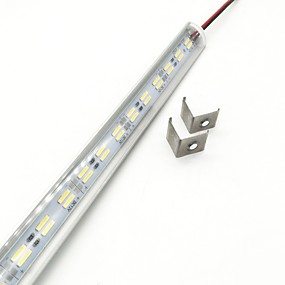 baratos Barras de LED-Zdm 50cm 15w 72 x 5730 smd 14mm led v forma 90 graus branco led barra de luz dura balcão lâmpada fria branco quente branco dc12v