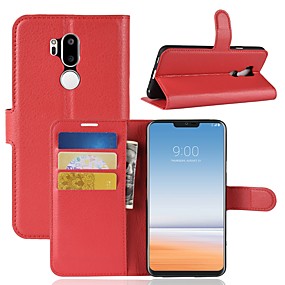 baratos LG-Capinha Para LG LG X venture / LG V30 / LG V20 Carteira / Porta-Cartão / Flip Capa Proteção Completa Sólido Rígida PU Leather / LG G6