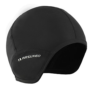baratos Roupa Esportiva-Arsuxeo Touca para Capacete Crânio Caps Crânio Caps Touca para Capacete Côr Sólida Reflector Térmico / Quente Forro de Velocino Anti-Estático Elasticidade Alta Moto / Ciclismo Preto Preto / Vermelho