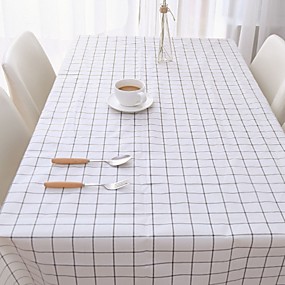 baratos Toalhas de mesa-Clássico PVC Quadrada Toalhas de Mesa Toalhas de mesa Geométrica Impermeável Decorações de mesa 1 pcs