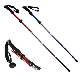 baratos Acampamento &amp; Aventura-5 Secções Bengalas Multifuncionais 110 centímetros (43 polegadas) Sistema de Fácil Tranca Dobrável Resistente ao Desgaste Tungstênio Liga de Alúminio 7075 Acampar e Caminhar Exercicio Exterior