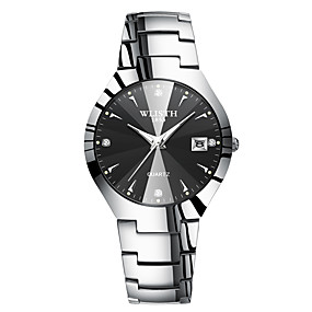 baratos Relógio de marca para homem mais vendido-Homens Relógios de aço Quartzo Estilo Moderno Fashion Aço Inoxidável Preta / Prata 30 m Impermeável Calendário Noctilucente Analógico Clássico Minimalista - Prata / Black Preto / Azul Prateado