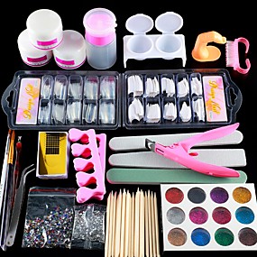 baratos Maquiagem &amp; Produtos para Unhas-1conjunto Purpurina Ferramenta de Nail Art Nail Art Kit Para Unha de Dedo Unha de Dedo do Pé Multi funções arte de unha Manicure e pedicure Chique &amp; Moderno / Na moda / Guia de dicas francesas