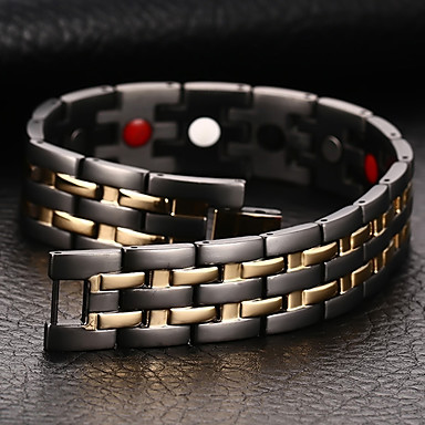 baratos Bijuterias Finas-Homens Pulseiras em Correntes e Ligações Bracelete Natureza Fashion equilíbrio Aço Titânio Pulseira de jóias Preto Para Presente Diário
