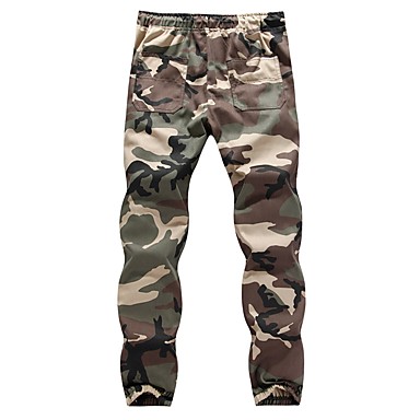 baratos Calças Plus Size para Homens-Homens Básico / Militar Diário Justas / Skinny / Calças Esportivas Calças - camuflagem Primavera Verão Cinzento Verde Tropa XXXL XXXXL XXXXXL