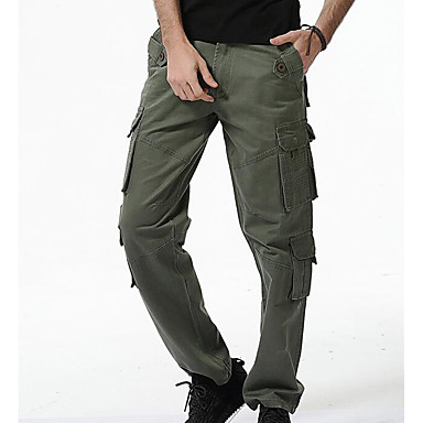 Hombre Basico Militar Diario Chinos Pantalones Tipo Cargo