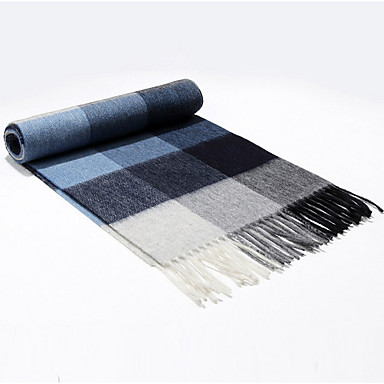 baratos Acessórios de Inverno-Homens Básico Retângular - Franjas Estampa Colorida