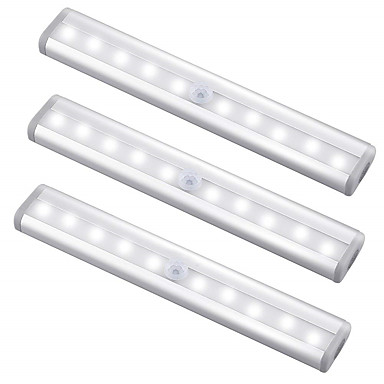 baratos Luminárias de LED para Armários-3pçs 1 W 100 lm 10 Contas LED Sensor infravermelho Luz de Armário Branco Quente Branco Frio 5 V